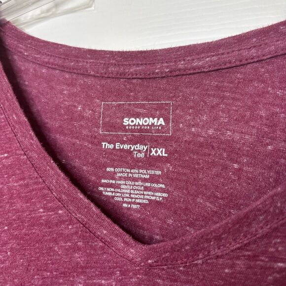 Sonoma Goods for Life Women’s XXL Heathered Burgundy Long Sleeve Everyday Tee - Picture 2 of 5